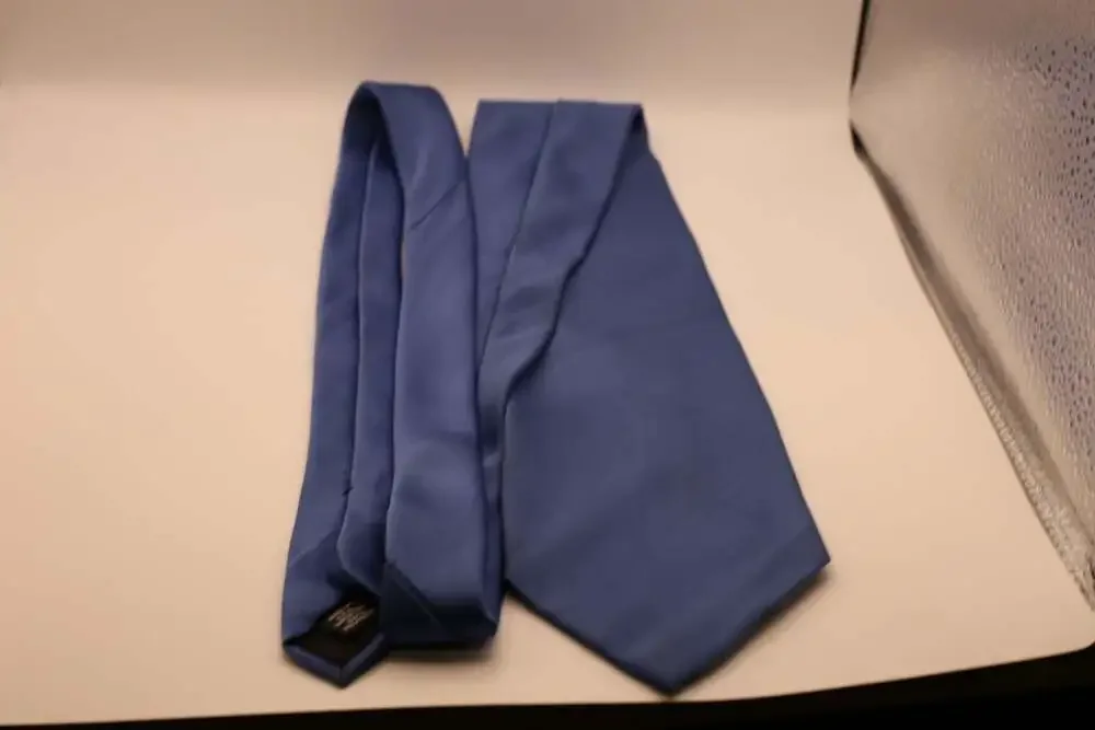 Geoffrey Beene Solid Blue Polyester Necktie